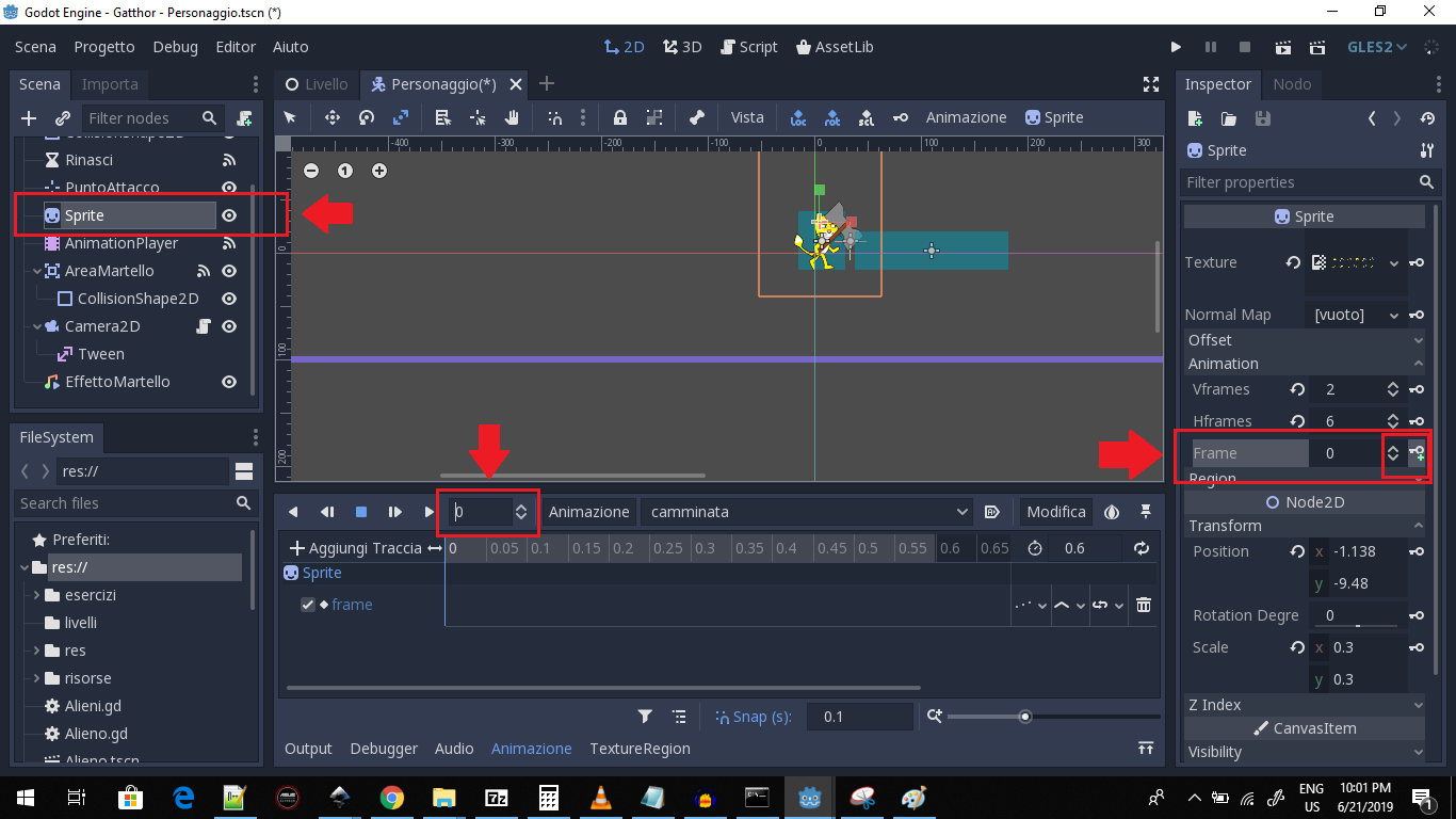 Inserimento `keyframe`